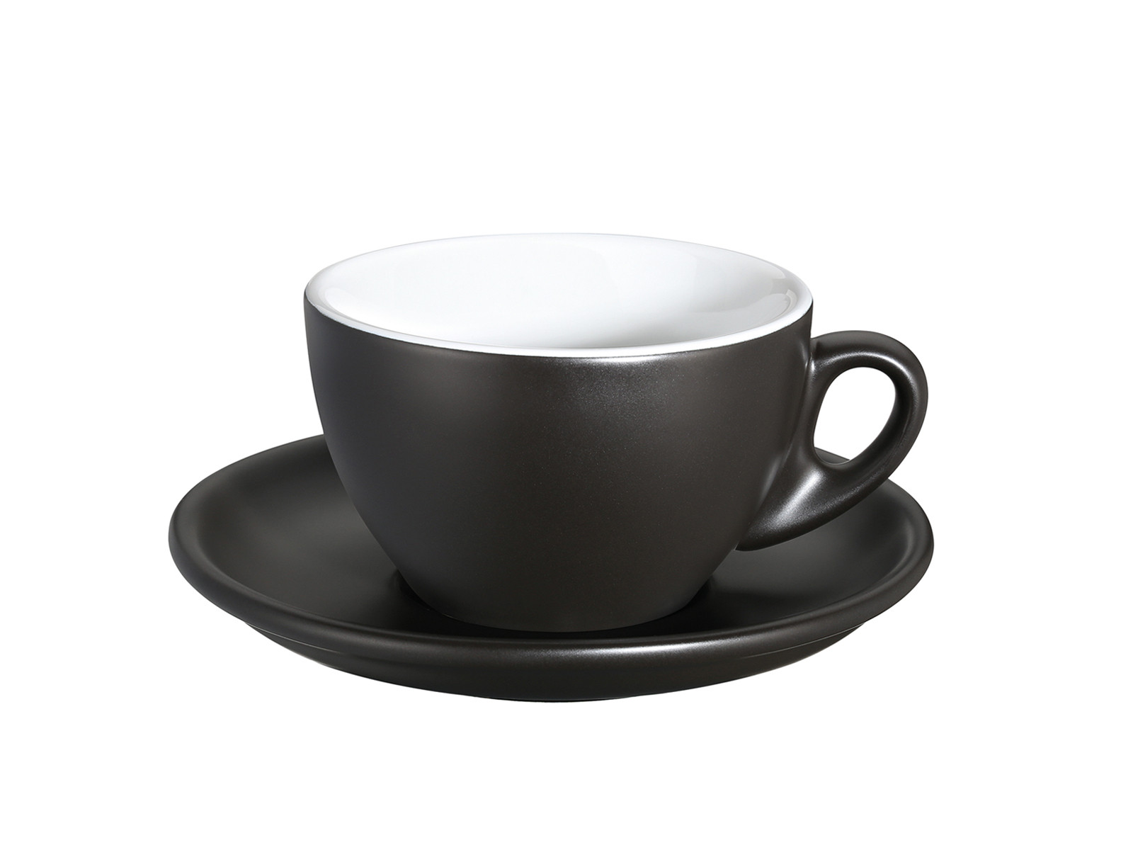 Filiżanka do cappuccino ze spodkiem Cilio Roma Black Matt 100ml