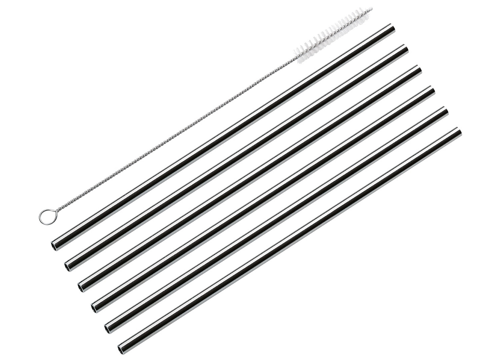 Zestaw słomek ze szczoteczką Cilio Steel 22,5cm x6