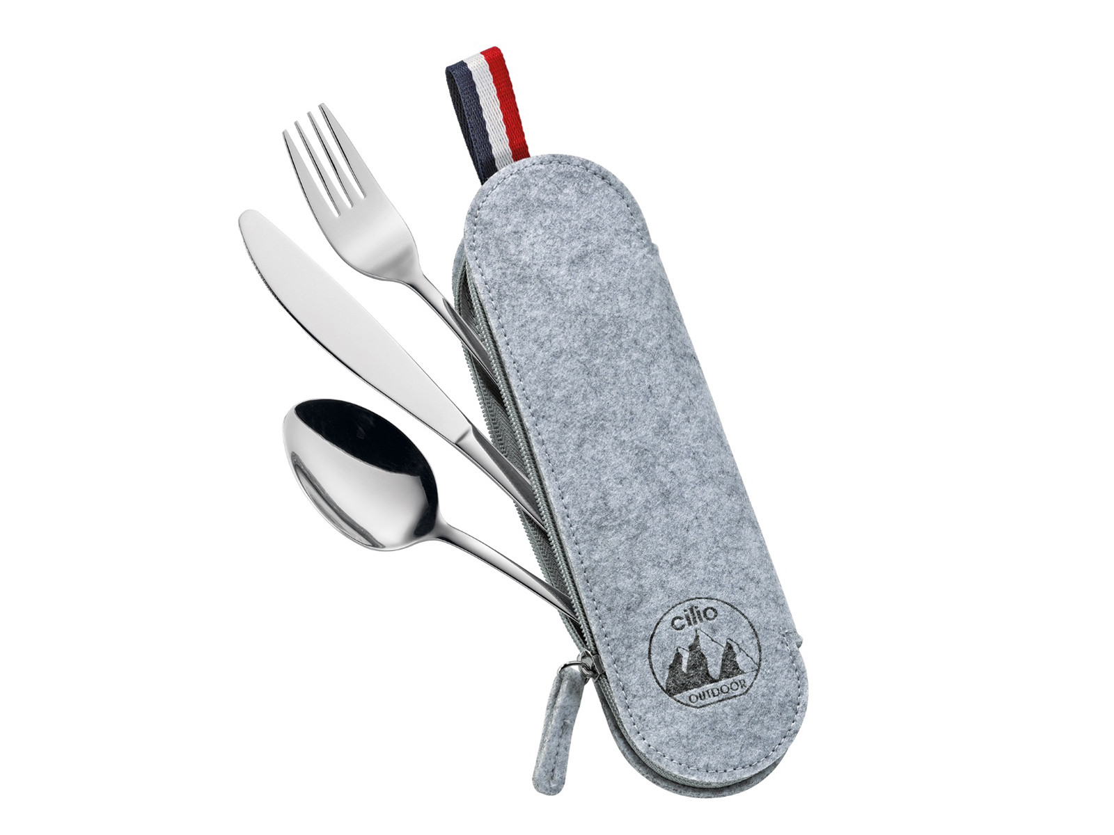Zestaw sztućców w etui Cilio Viaggio Grey 4 elementy