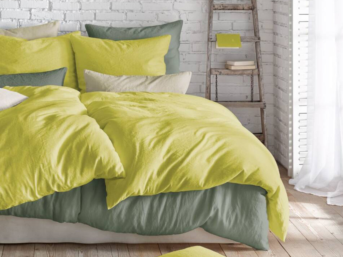 Pościel Fleuresse Linen Provence Pistachio 135x200