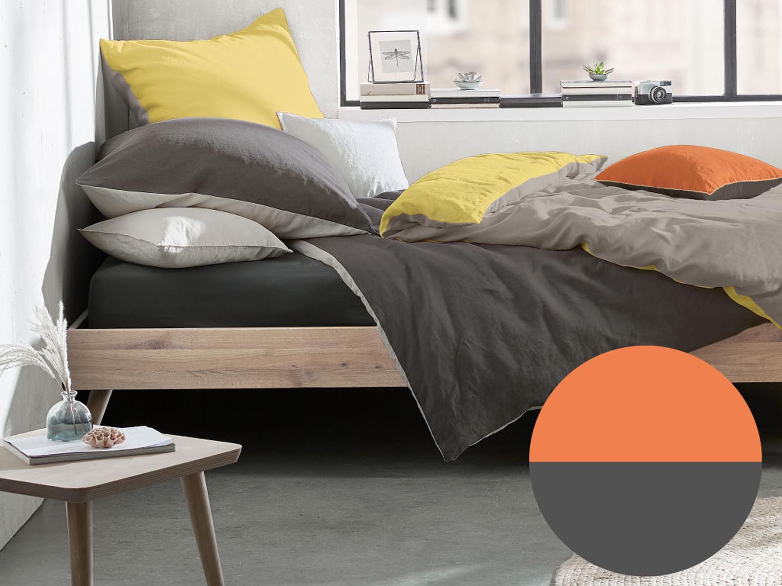 Pościel lniana Fleuresse Provence Orange/Stone 240x220