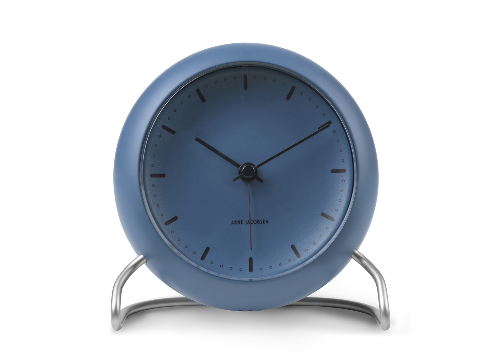 Zegar stołowy z budzikiem Arne Jacobsen City Hall Table Clock Stone Blue 11cm