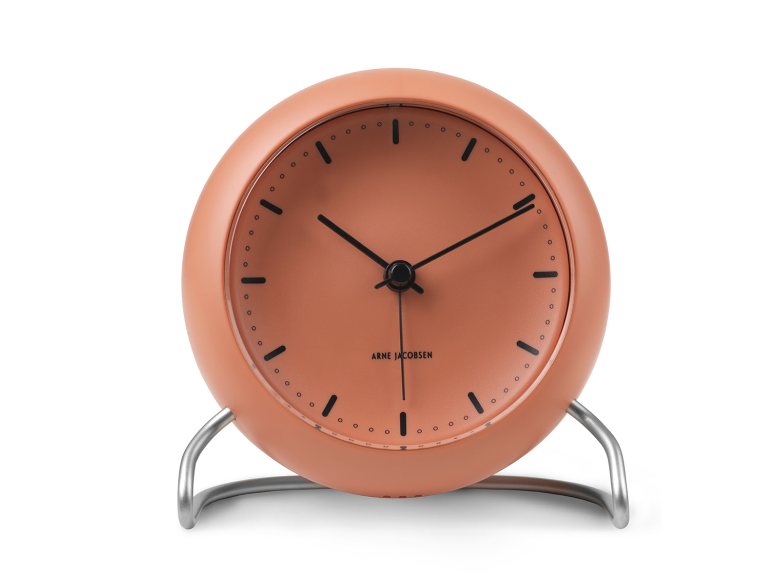 Zegar stołowy z budzikiem Arne Jacobsen City Hall Table Clock Hallpale Orange 11cm