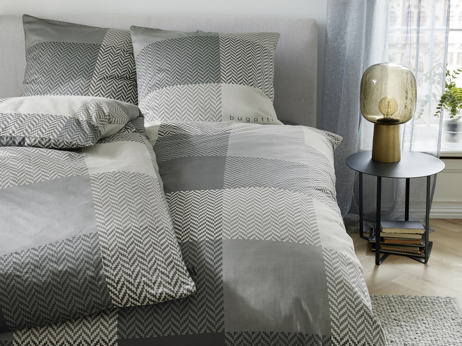 Pościel Bugatti Duo Alpine Check Grey 135x200