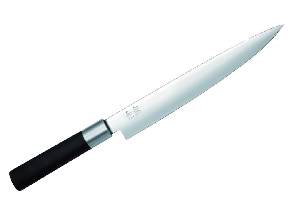 Nóż stalowy KAI Wasabi Black do plastrowania 23cm