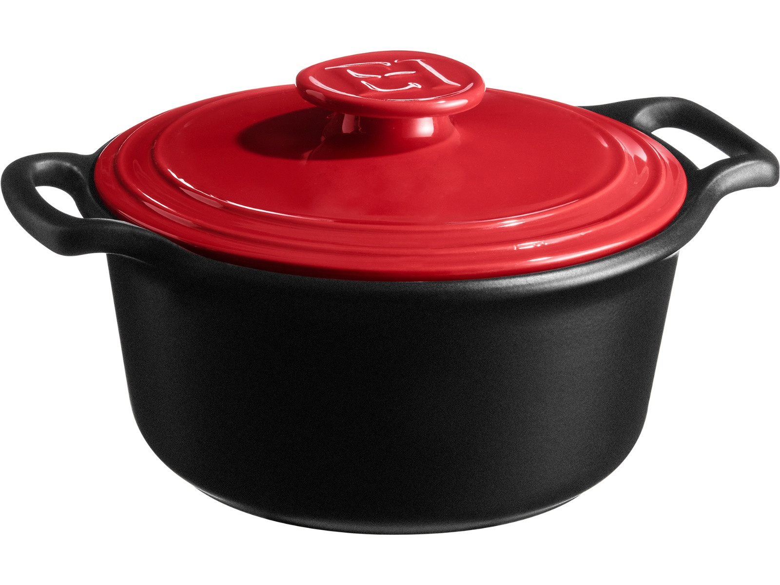 Garnek Emile Henry Sublime+ IND Black/Red 7l z pokrywką