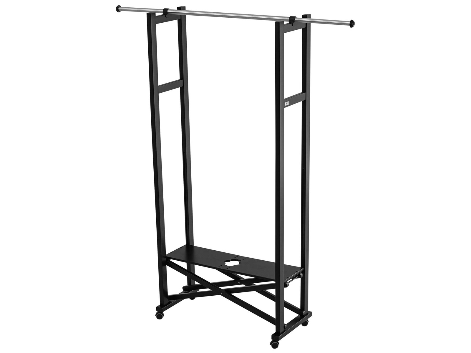 Stojak na ubrania, buty i garnitury Arredamenti Elios Black 78x37cm z drążkiem