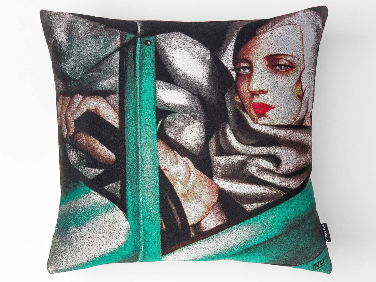 Poduszka artystyczna Tamara Łempicka - Autoportret w Zielonym Bugatti