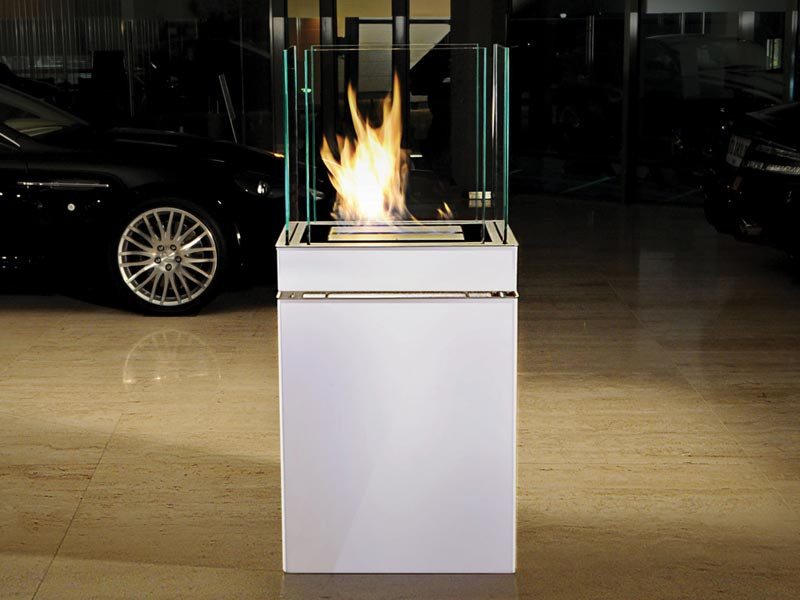 Biokominek Radius Semiflame Matt White L