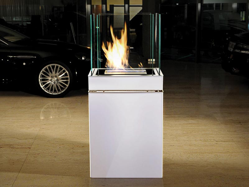 Biokominek Radius Semiflame Shine White L