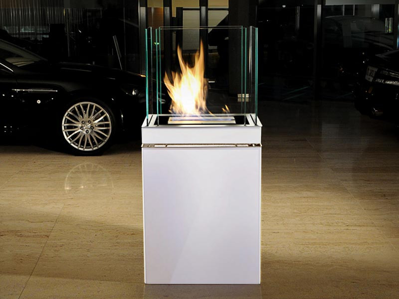 Biokominek Radius Semiflame Shine White