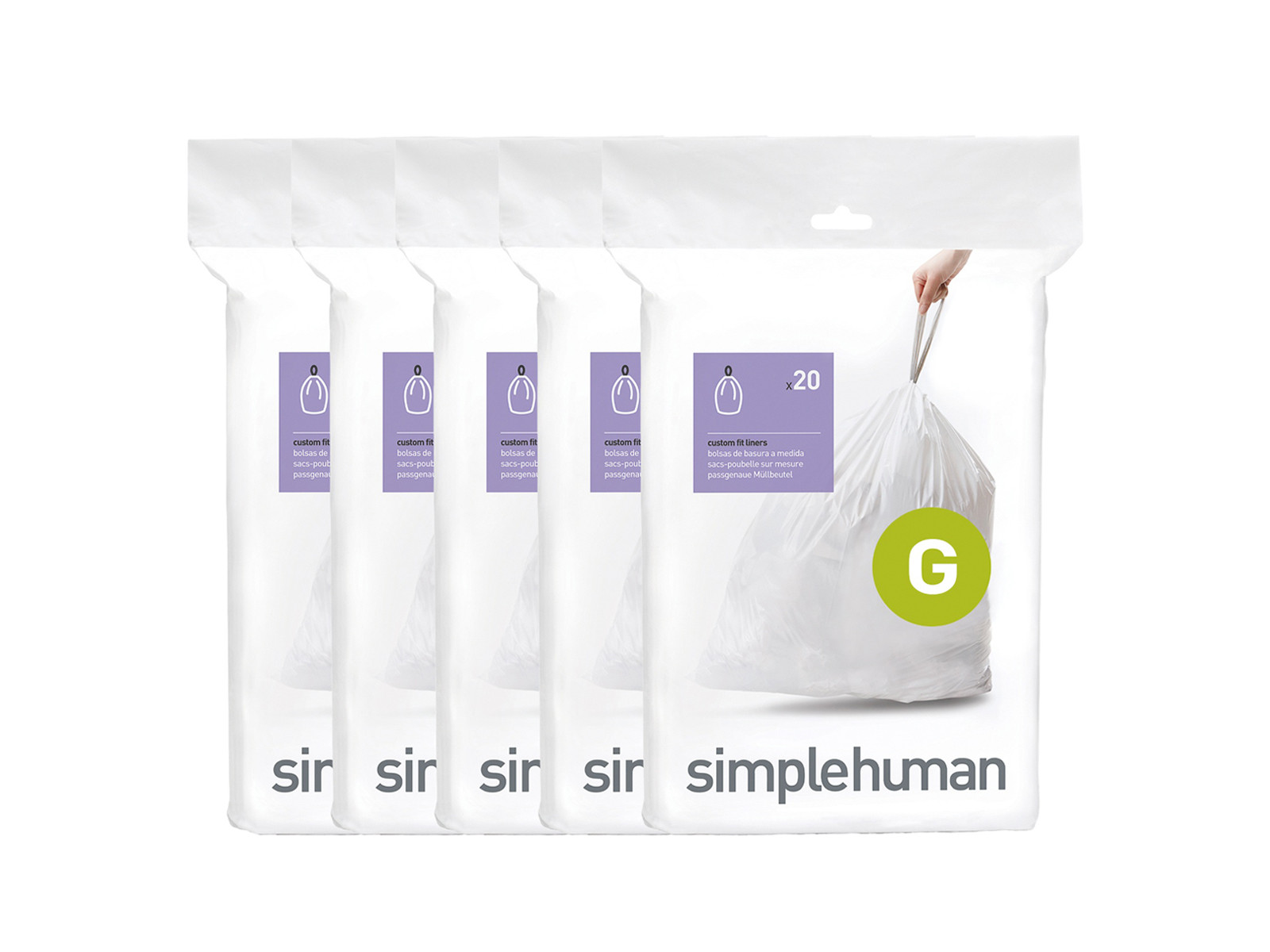 Worki na śmieci Simplehuman Custom Fit 30l rozm.G 100szt