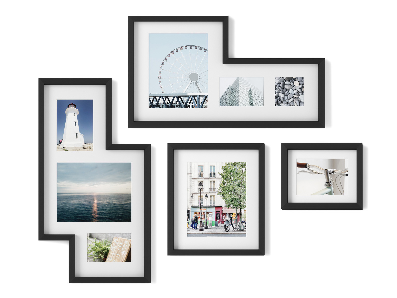 Galeria - zestaw ściennych ramek na zdjęcia x4 Umbra Mingle Blackwood Tx