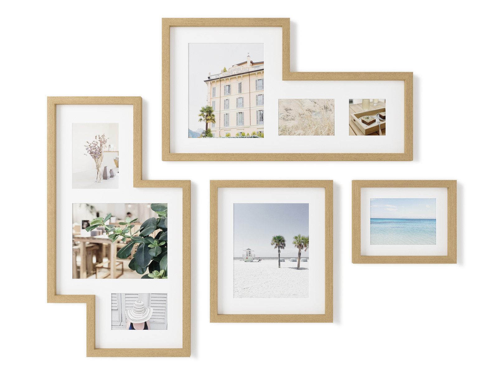 Galeria - zestaw ściennych ramek na zdjęcia x4 Umbra Mingle Natural Tx