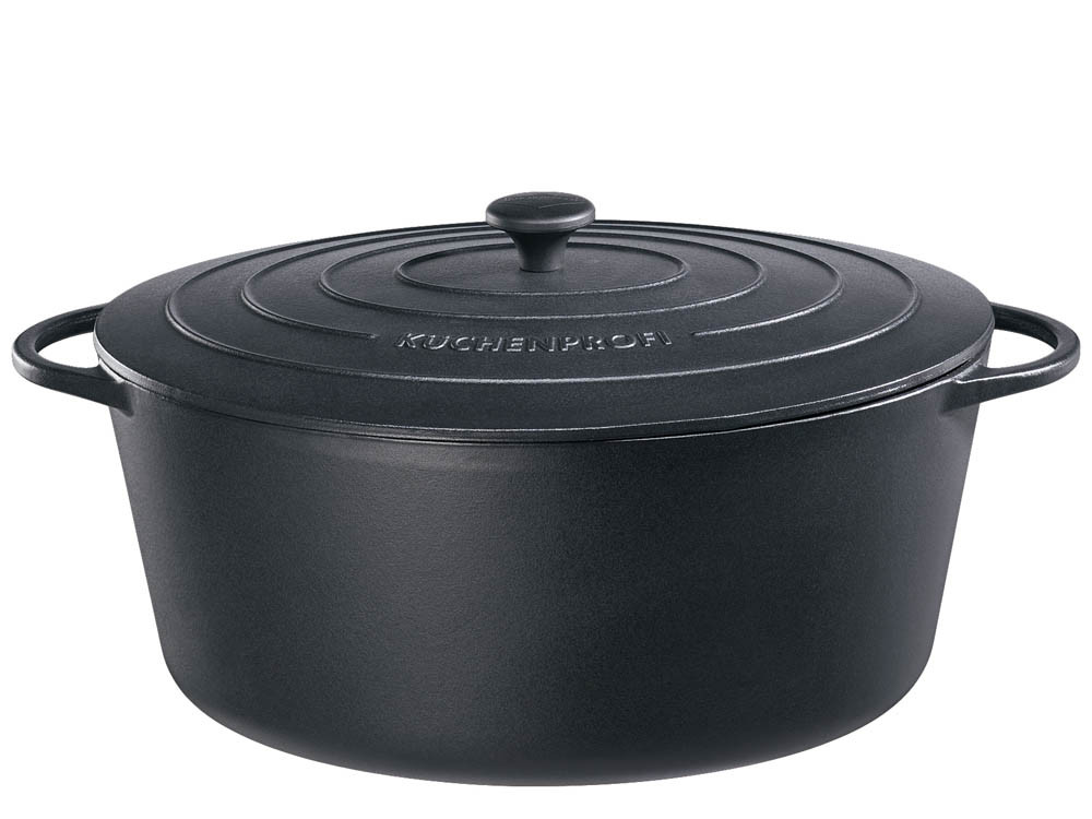 Garnek żeliwny Kuchenprofi Provence owalny Black 12,5 L