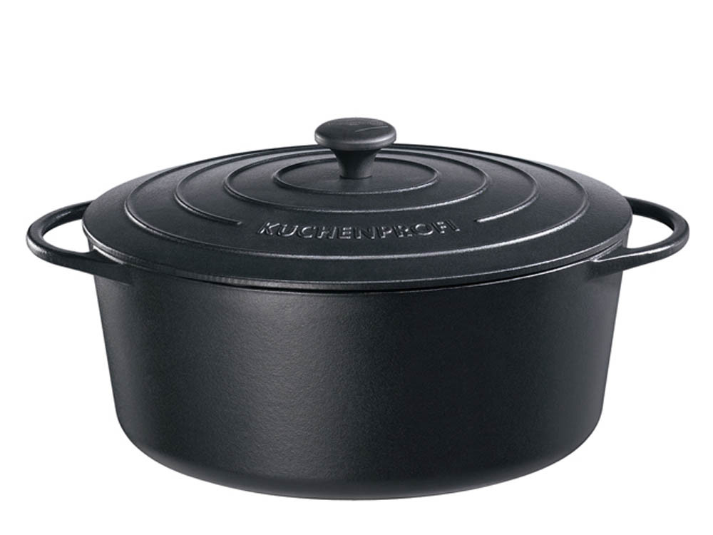 Garnek żeliwny Kuchenprofi Provence owalny Black 6 L