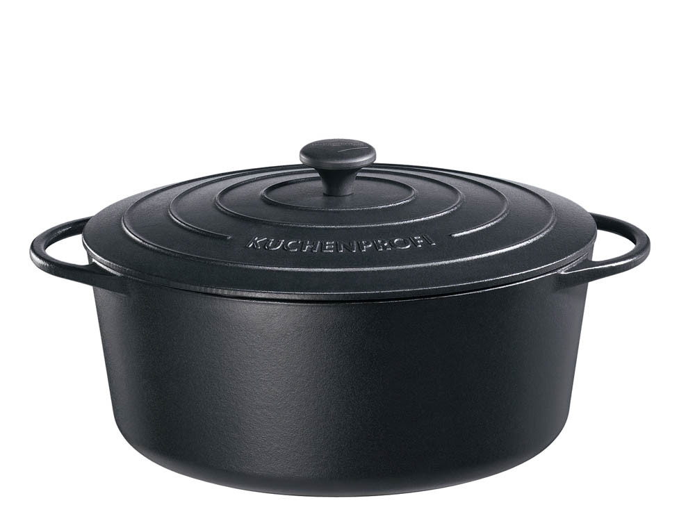 Garnek żeliwny Kuchenprofi Provence owalny Black 7 L