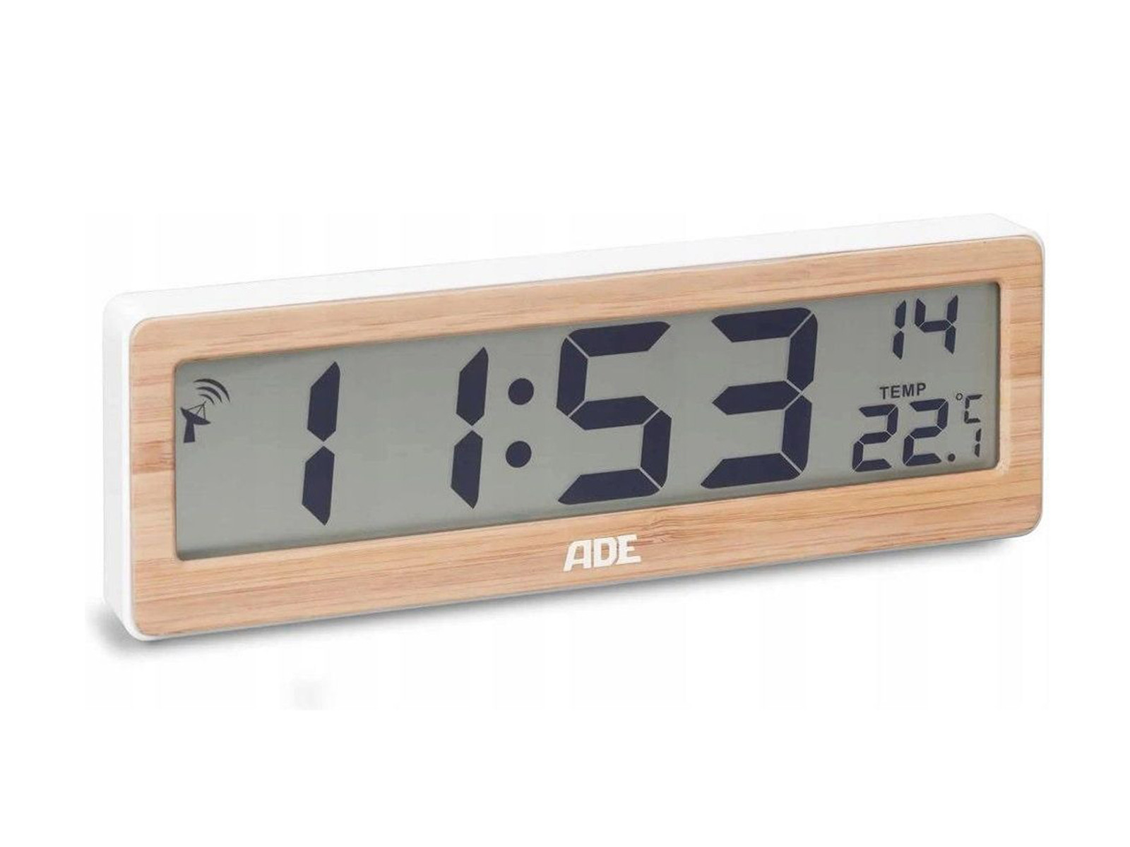 Zegar elektroniczny ADE Bambus z termometrem