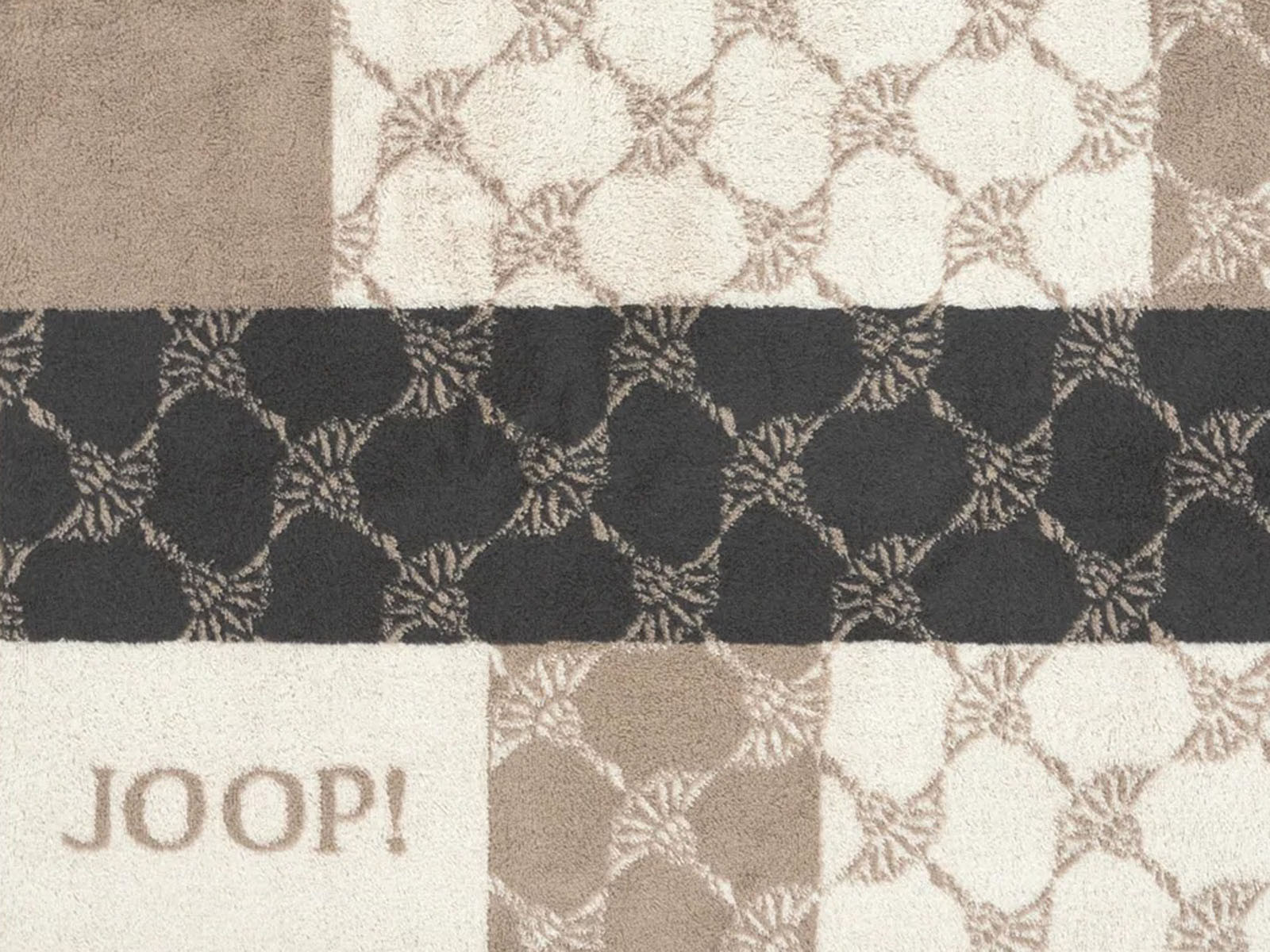 Ręcznik Joop Sauna Squares Natur/Antrazit 50x100