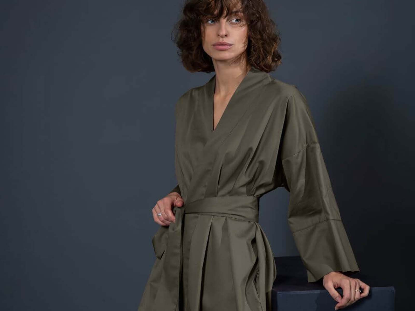 Szlafrok Decoflux Kimono Solid Khaki S/M