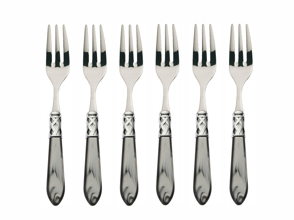 Komplet widelczyków do ciasta x6 Bugatti Aladdin Chrome Grey