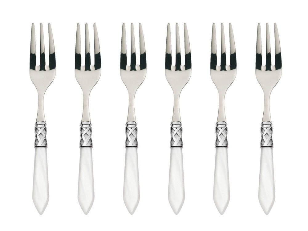 Komplet widelczyków do ciasta x6 Bugatti Aladdin Chrome White