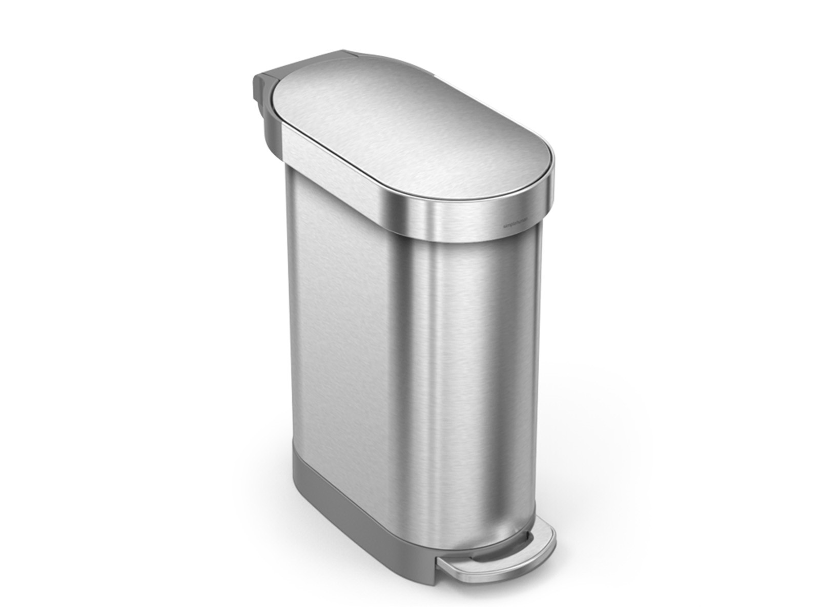 Kosz na śmieci pedałowy Simplehuman Slim Silver FPP 45L