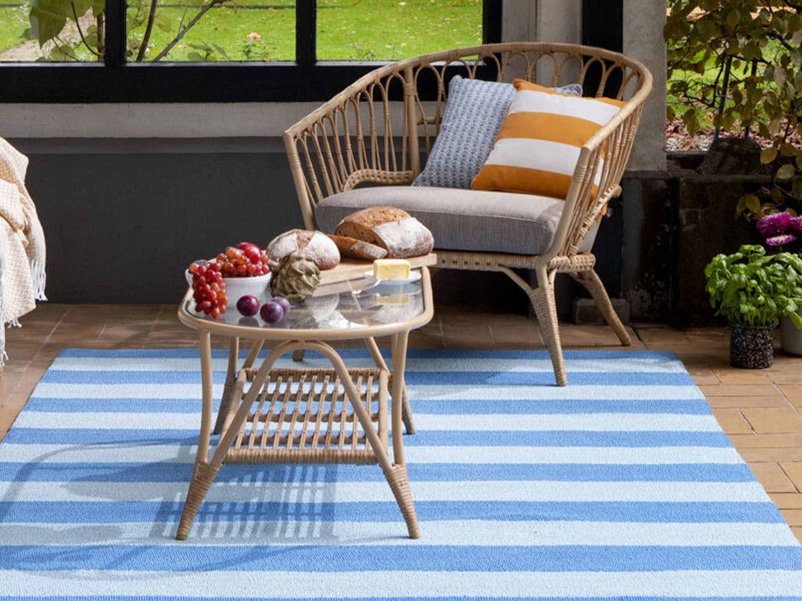 Dywan zewnętrzny Laura Ashley Lille Sky Blue 200x280