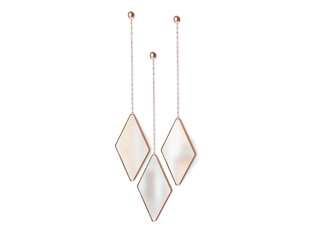 Lustro ścienne 3-elementowe Umbra Dima Copper