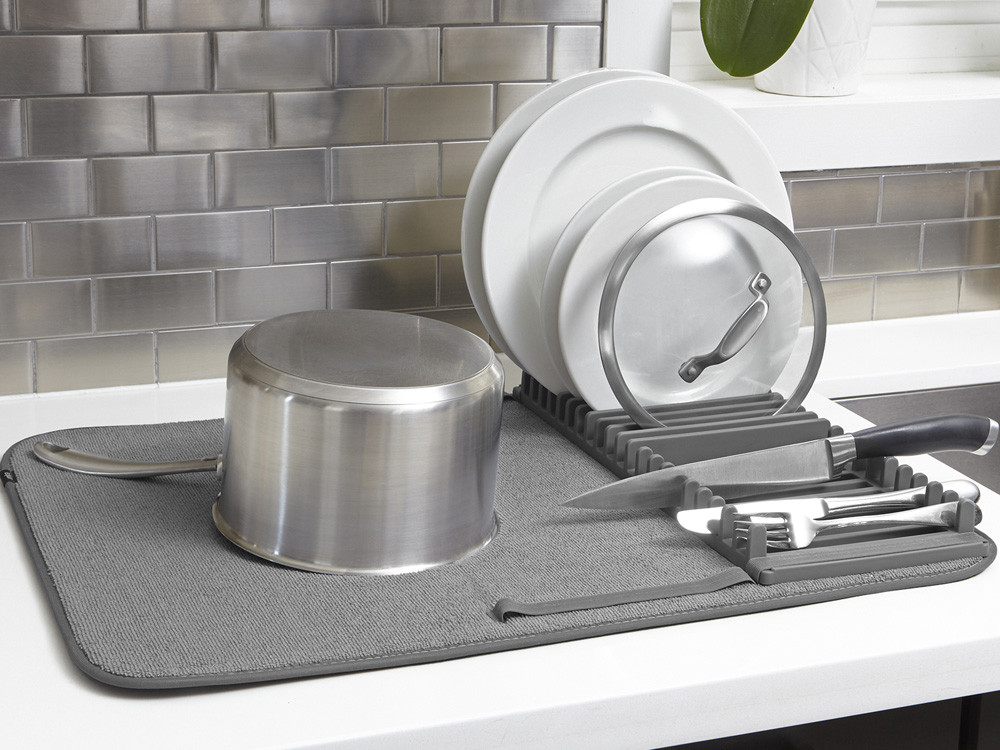 Mata z ociekaczem do naczyń Umbra Udry Charcoal