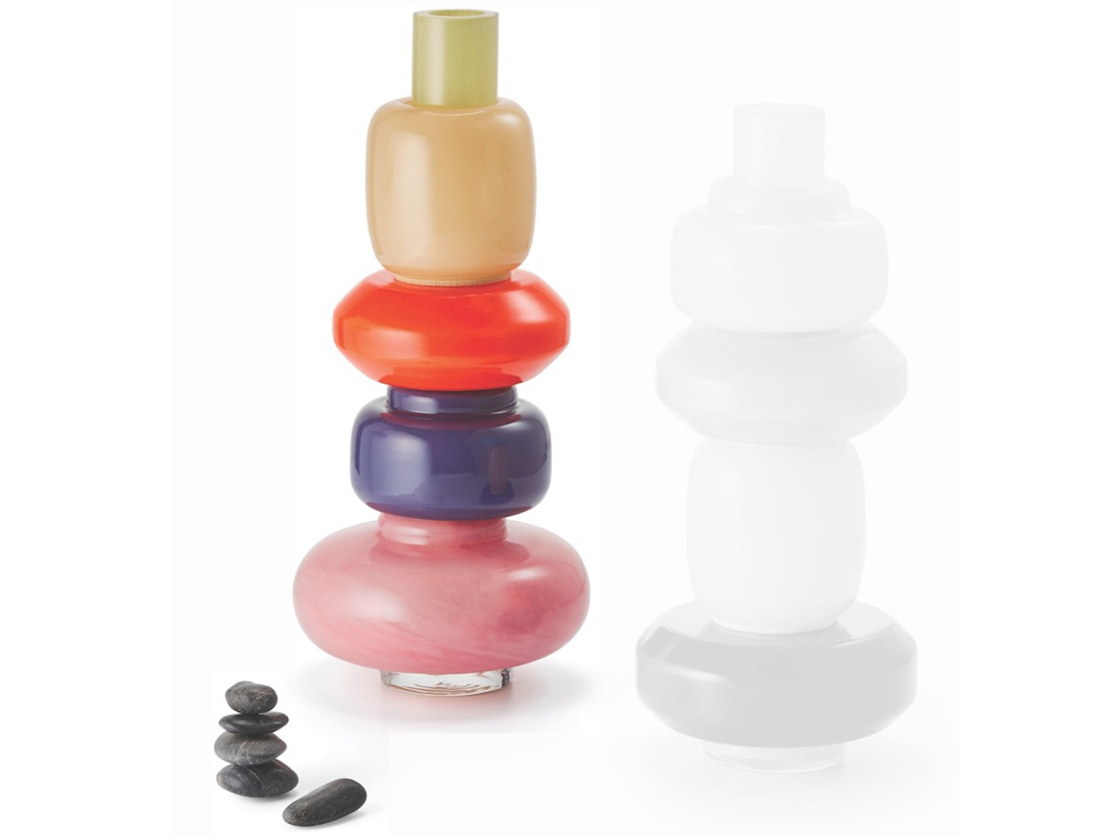 Wazon modułowy Philippi Bianetti Pink/Red z pierścieniami