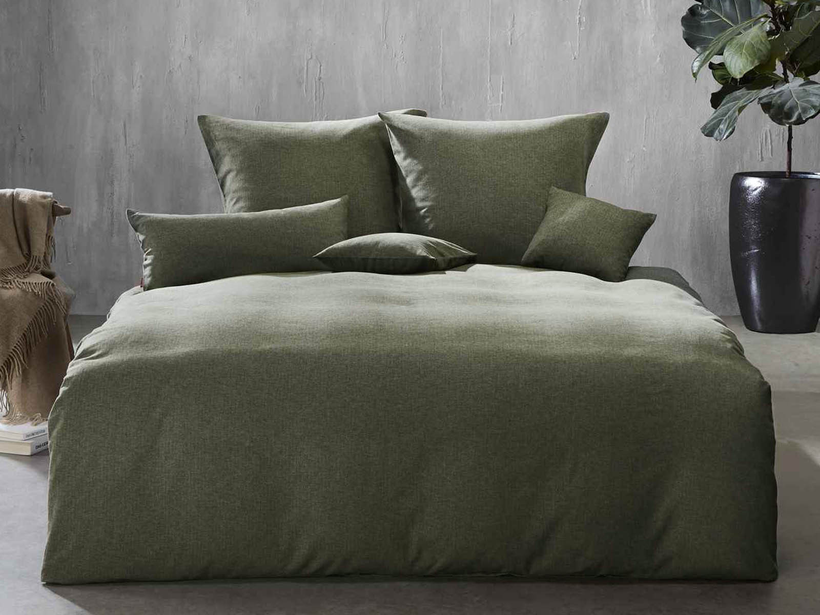 Pościel Fleuresse Lech Uni Alpine Olive 155x200