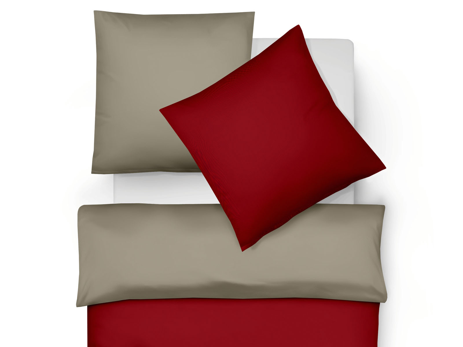 Pościel Fleuresse Lech Uni Double Red/Taupe 240x220