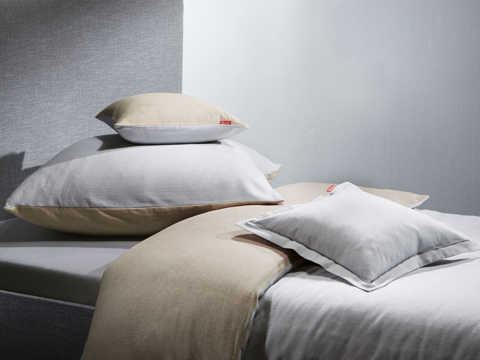 Pościel Fleuresse Lech Uni Double Silver/Beige 200x220