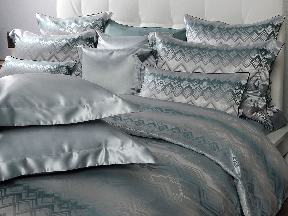 Pościel jedwabna Seidenweber Ruwen Petrol - poszewka na poduszkę 70x80