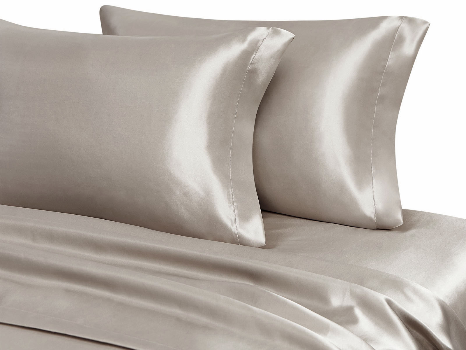 Pościel jedwabna Seidenweber Uni Iron Beige - poszewka na poduszkę