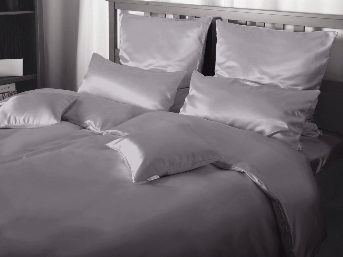 Pościel jedwabna Seidenweber Uni Mauve - poszewka na kołdrę