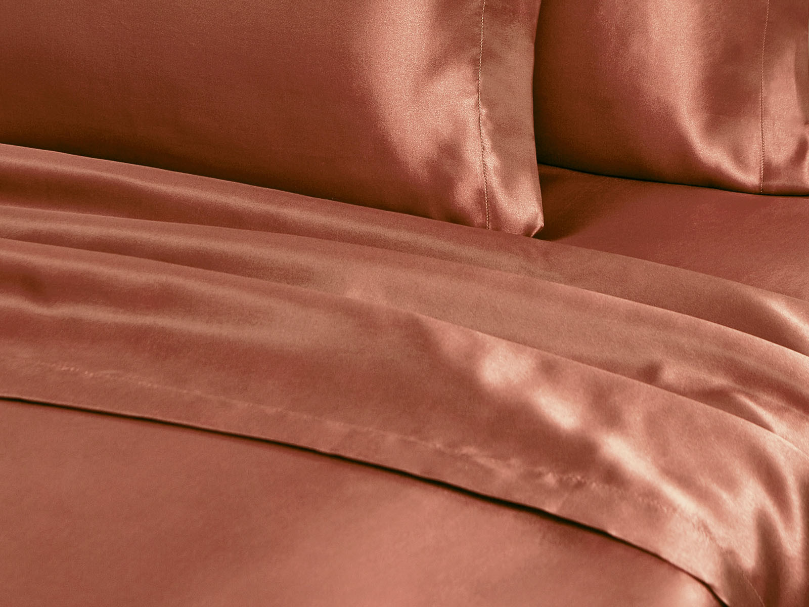 Prześcieradło jedwabne z gumką Seidenweber Uni Copper 180/200x200/220
