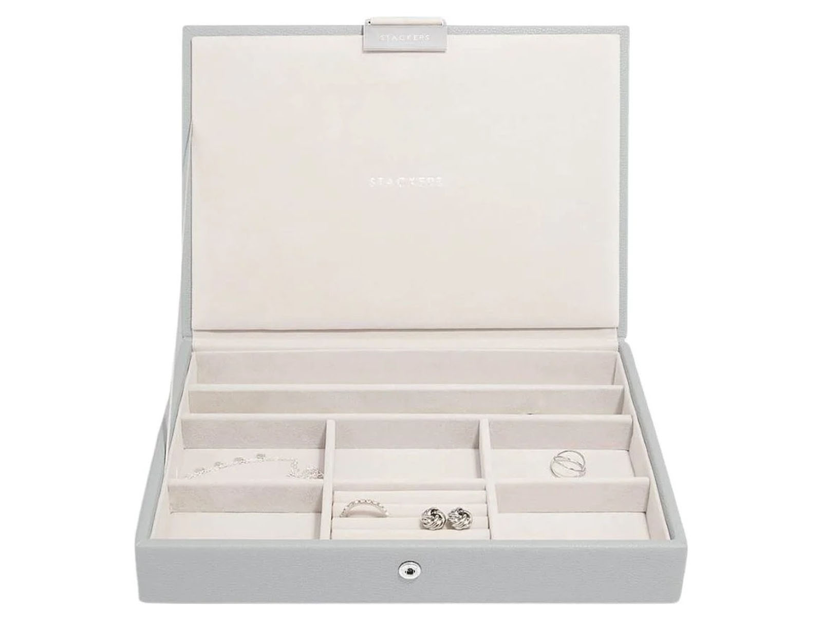 Szkatułka na biżuterię Stackers Classic Grey/Chrome