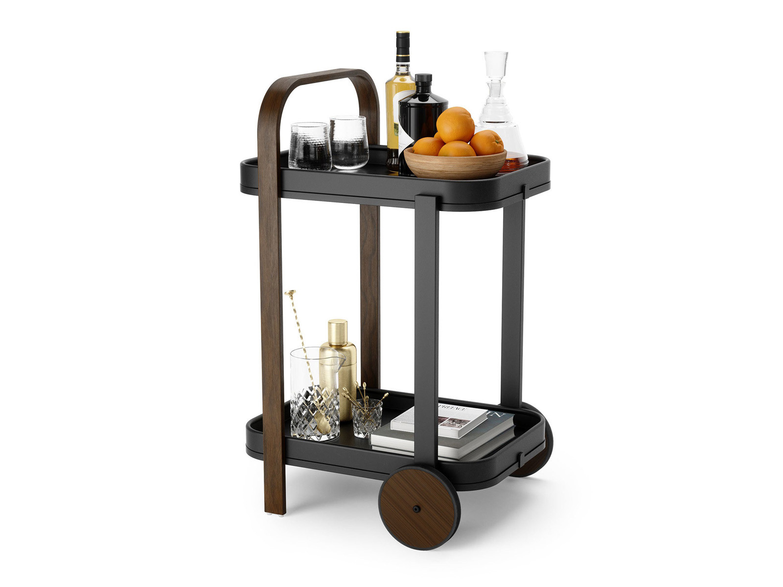 Stolik do serwowania wózek barowy Umbra Bellwood Walnut Black