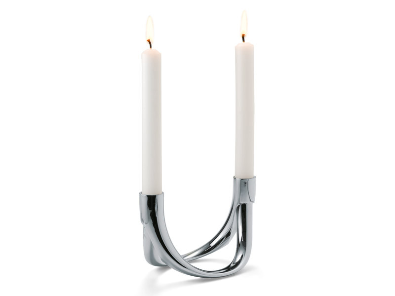 Świecznik modułowy x2 Philippi Bow Silver 