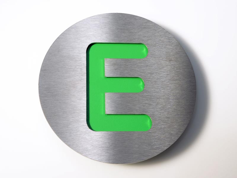 Tabliczka literowa Radius E Green