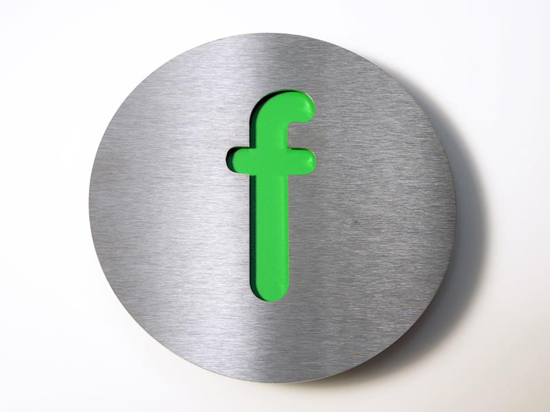 Tabliczka literowa Radius `f` Green