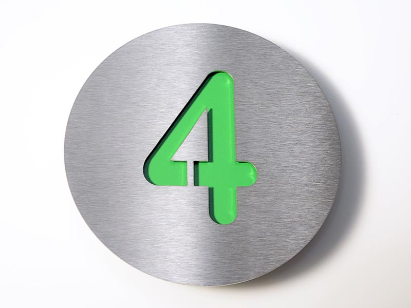 Tabliczka numeryczna Radius 4 Green