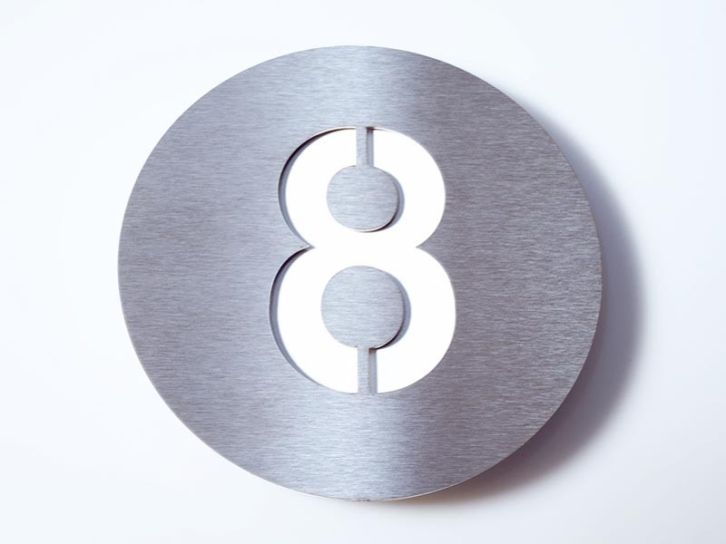 Tabliczka numeryczna Radius 8 White