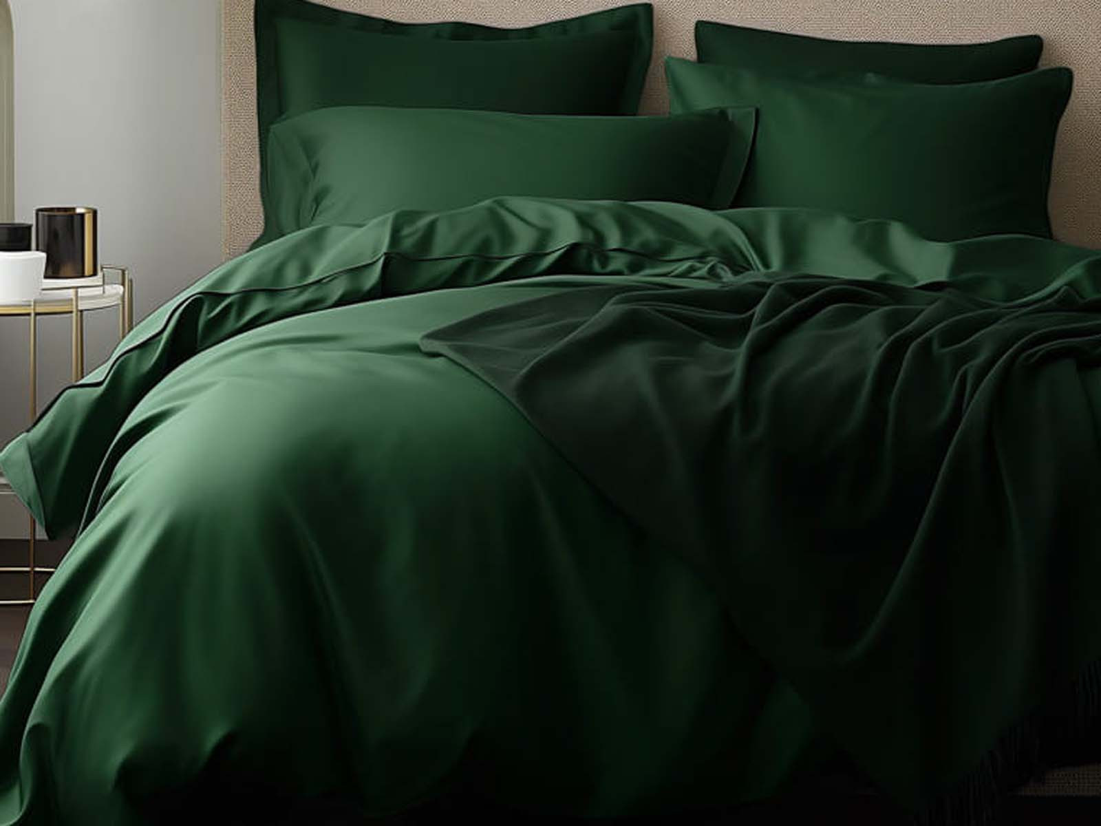 Pościel Vincenza Uni Satin Deep Green 200x220PL