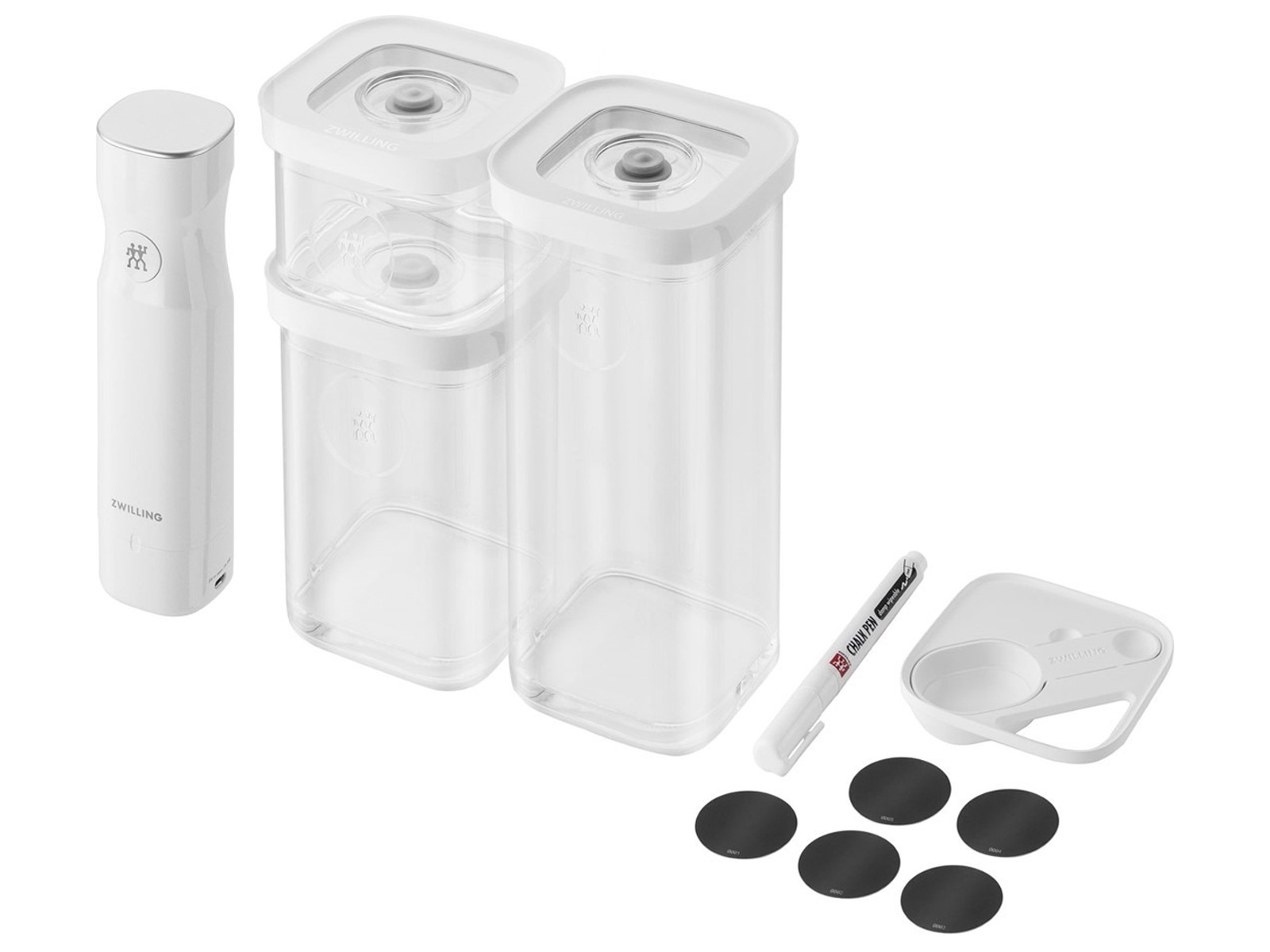 Zestaw pojemników próżniowych Zwilling Fresh & Save Cube Gray 6 elementów