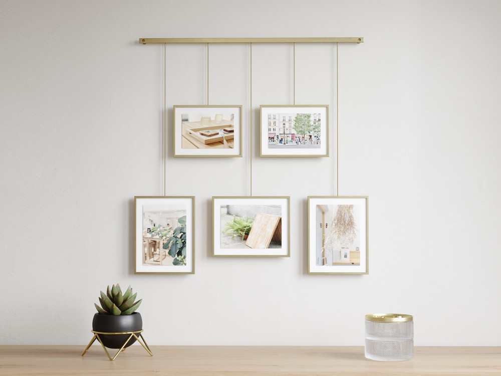 Zestaw ramek na zdjęcia x5 Umbra Exhibit 5 Matte Brass
