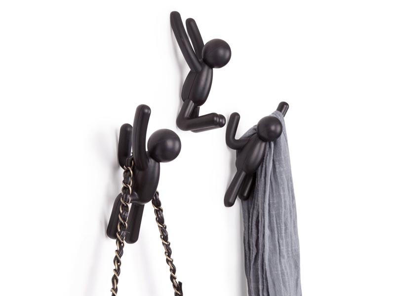 Zestaw wieszaczków ściennych x3 Umbra Buddy Black