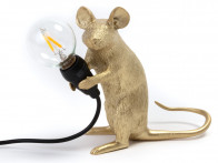 Lampa Seletti Mouse Sitting Gold / Lampa stołowa USB..